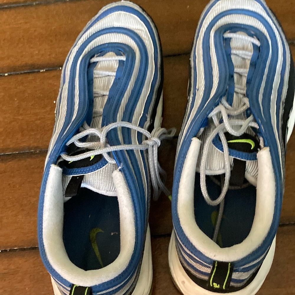 Nike Blue and White Sneakers High-Top Canvas Design